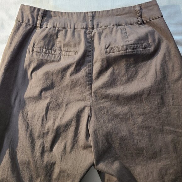 A New Day Taupe Chino Pants Size 8 High-Rise Pleated Front Tapered Leg - Picture 3 of 8